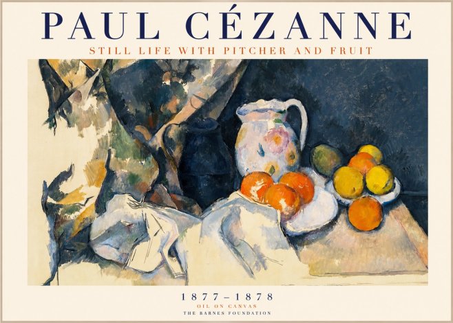 Paul Cézanne Still Life with Pitcher and Fruit No1 - Poster