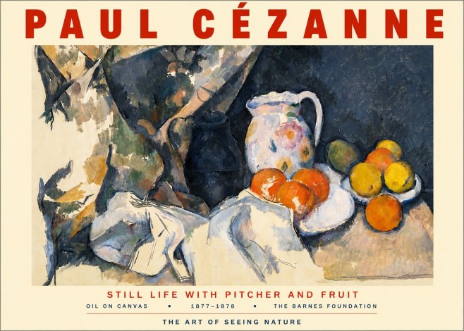 Paul Cézanne Still Life with Pitcher and Fruit No3 - Poster