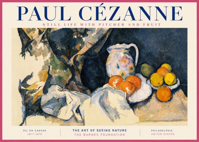 Paul Cézanne Still Life with Pitcher and Fruit No5 - Poster