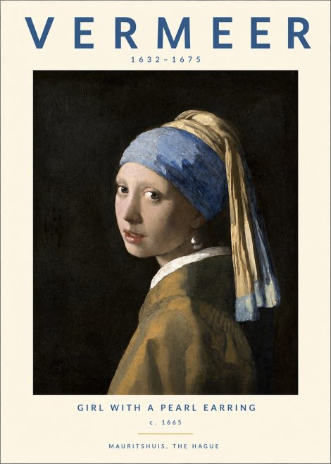 Vermeer Girl with a Pearl Earring II No3 - Poster