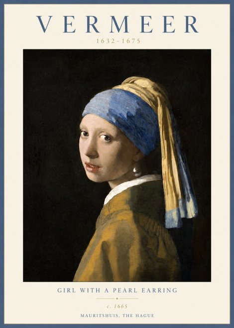 Vermeer Girl with a Pearl Earring II No4 - Poster