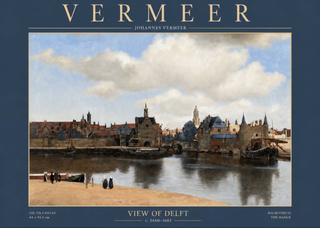 Vermeer View of Delft No3 - Poster