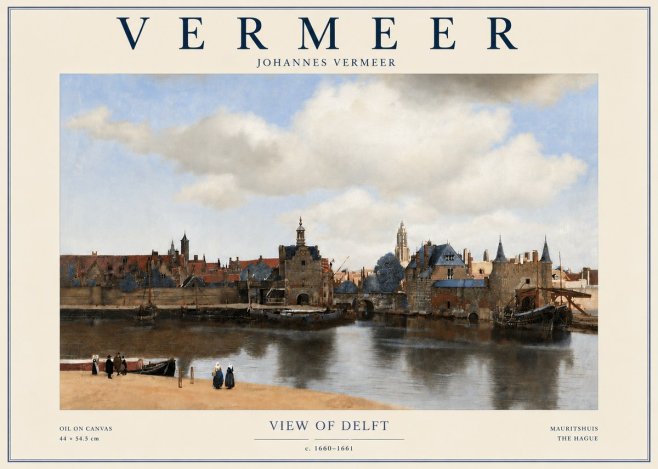 Vermeer View of Delft No6 - Poster