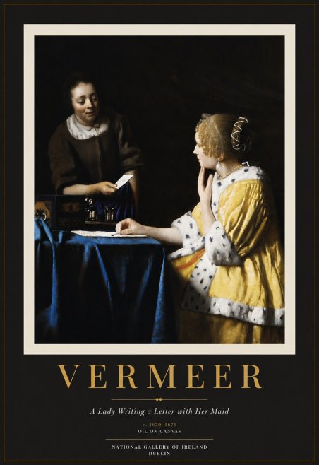 Vermeer A Lady Writing a Letter with Her Maid II No6 - Poster