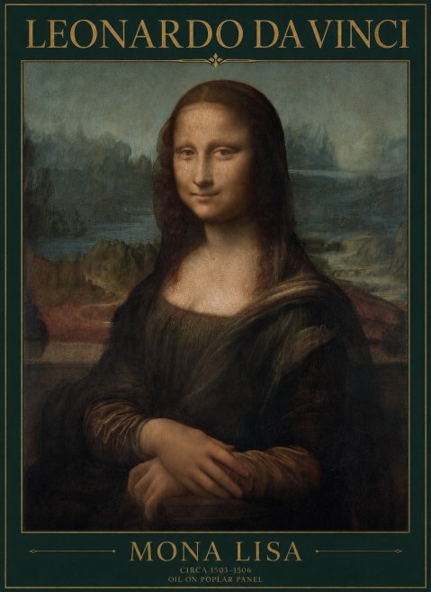 Leonardo da Vinci Mona Lisa No1 - Poster