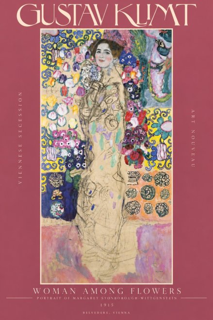 Klimt Woman Among Flowers No4 - Poster