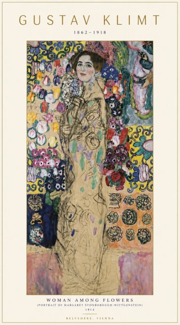 Klimt Woman Among Flowers No5 - Poster