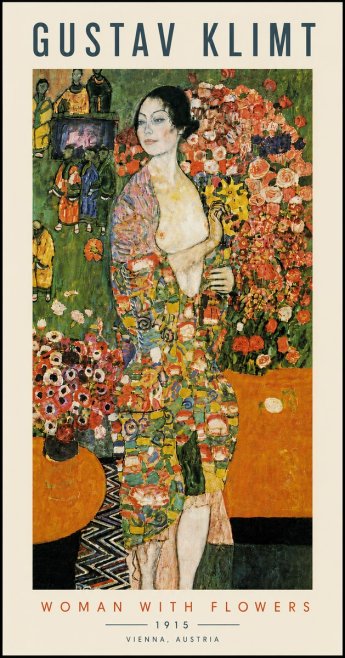 Klimt Woman with Flowers No5 - Poster