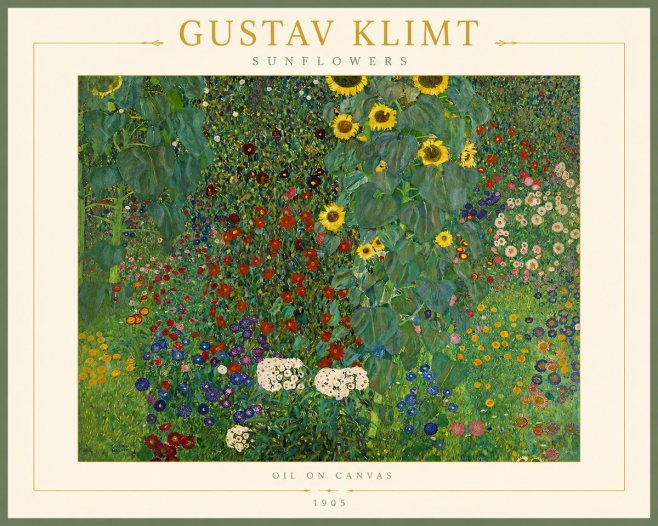 Klimt Sunflowers No3 - Poster