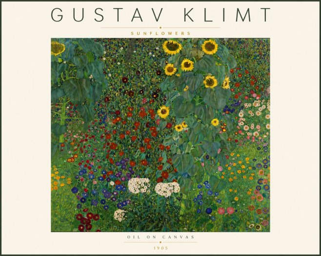 Klimt Sunflowers No4 - Poster