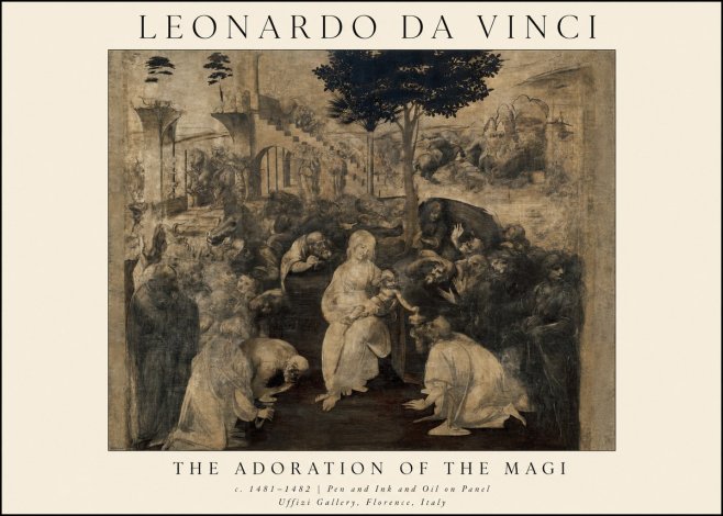 Leonardo da Vinci The Adoration of the Magi No1 - Poster