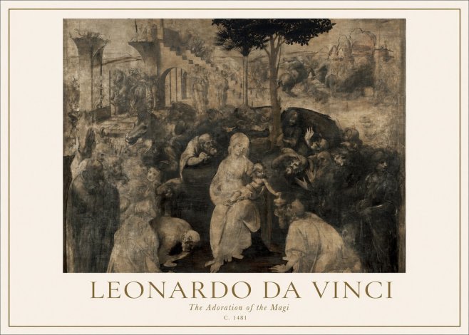 Leonardo da Vinci The Adoration of the Magi No3 - Poster