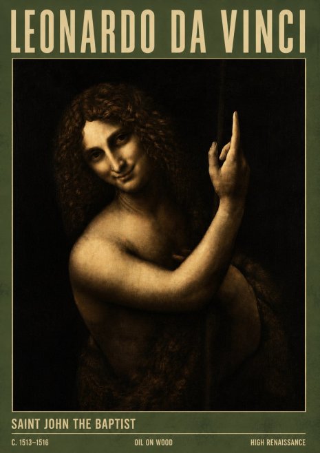 Leonardo da Vinci Saint John the Baptist No4 - Poster
