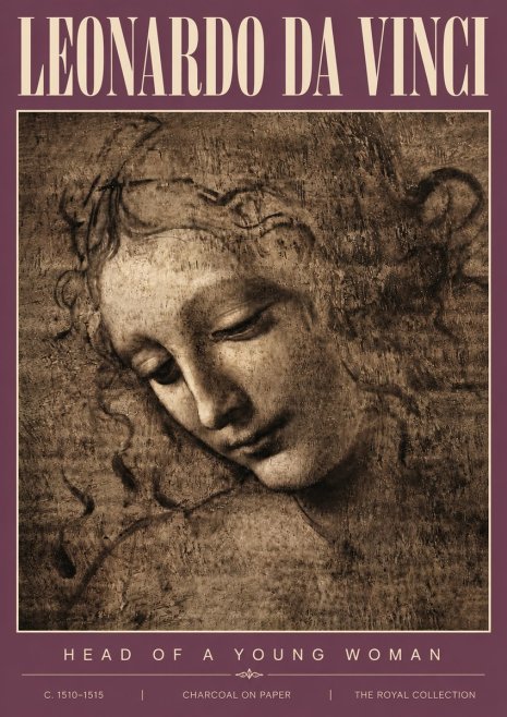 Leonardo da Vinci Head of a Young Woman II No4 - Poster