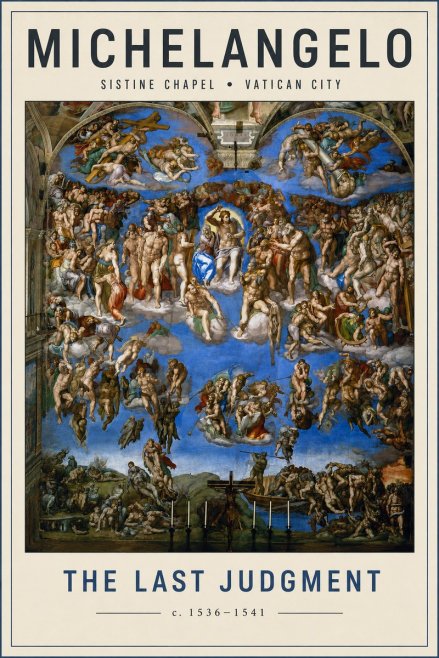 Michelangelo The Last Judgment No5 - Poster