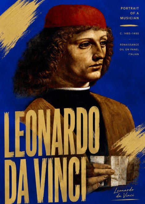 Leonardo da Vinci Portrait of a Musician No5 - Poster