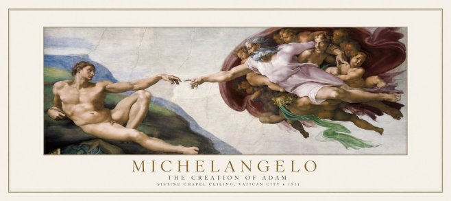 Michelangelo The Creation of Adam No1 - Poster