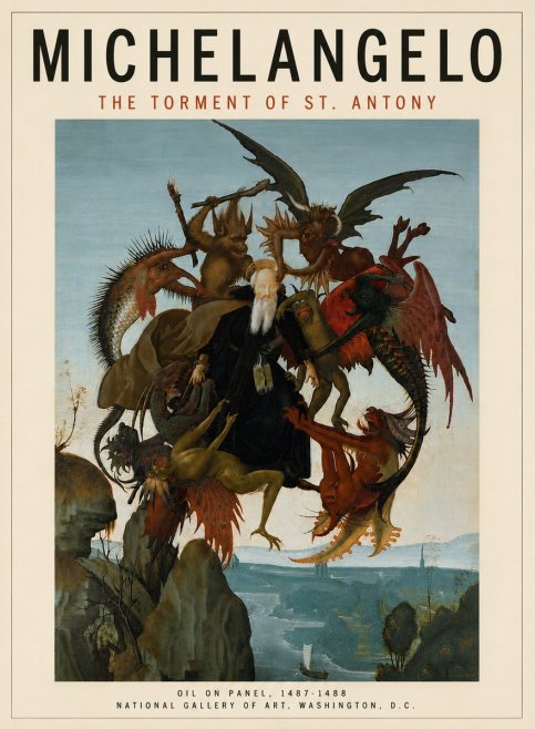 Michelangelo The Torment of St. Antony No5 - Poster