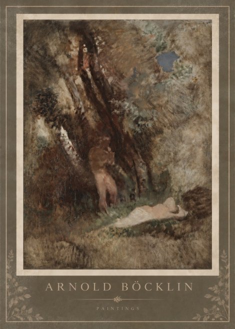 Arnold Böcklin Pan Frightening a Nymph No4 - Poster