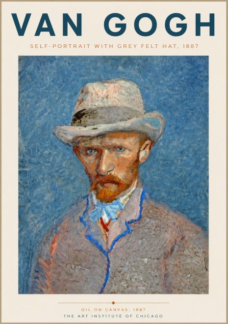 Van Gogh Self-portrait with Grey Felt Hat II No6 - Poster