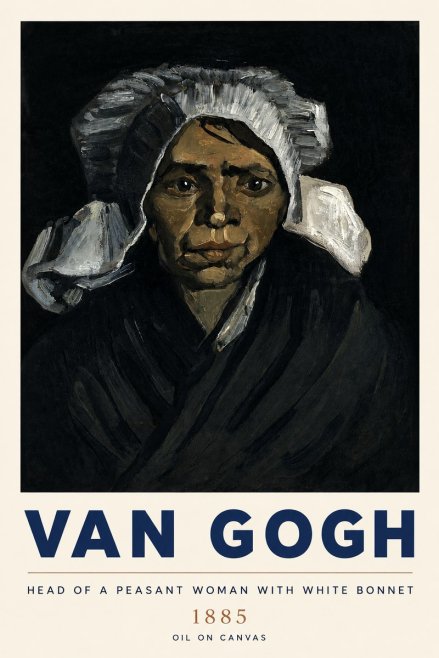 Van Gogh Head of a Peasant Woman with White Bonnet No3 - Poster