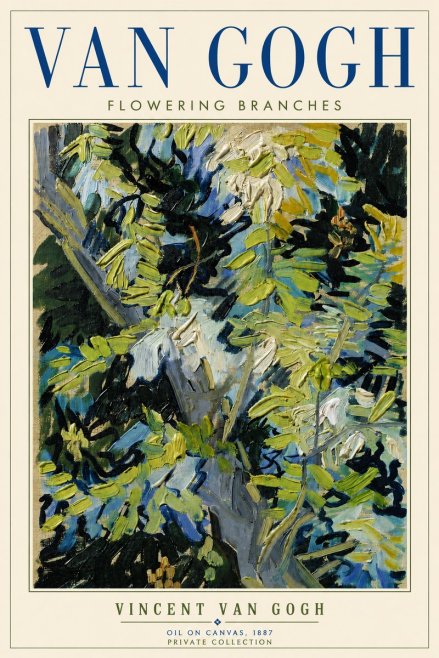 Van Gogh Flowering Branches No4 - Poster