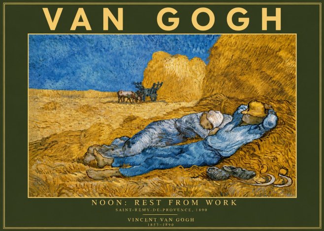 Van Gogh Noon: Rest from Work No5 - Poster