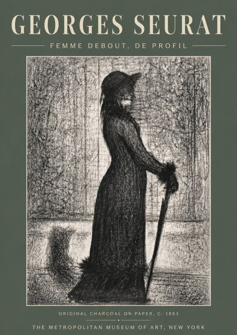 Seurat Femme Debout, De Profil No5 - Poster