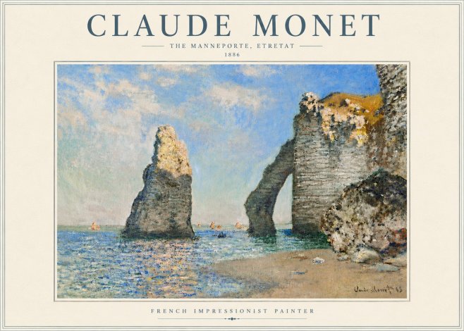Monet The Manneporte, Etretat No5 - Poster