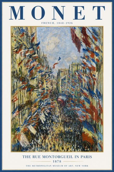 Monet The Rue Montorgueil in Paris No3 - Poster