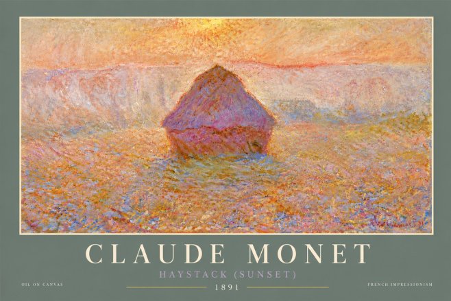 Monet Haystack (Sunset) No6 - Poster