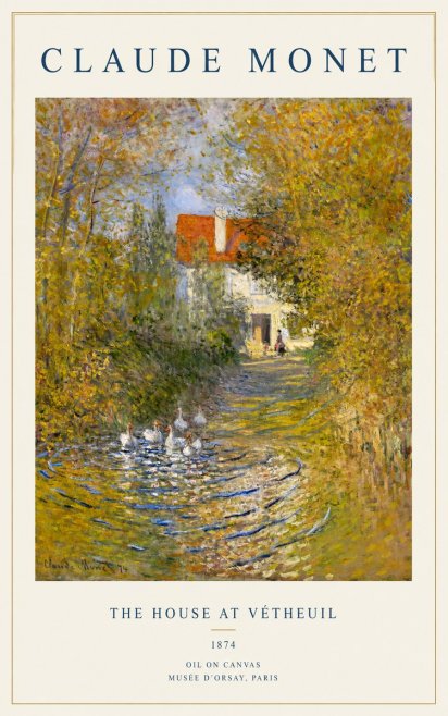 Monet The House at Vétheuil No1 - Poster