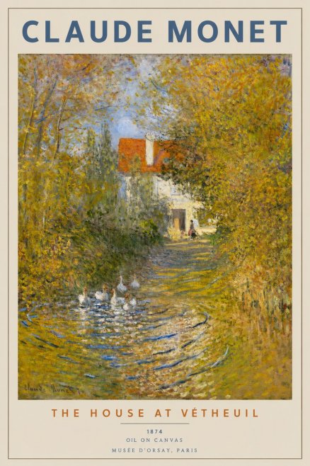Monet The House at Vétheuil No2 - Poster