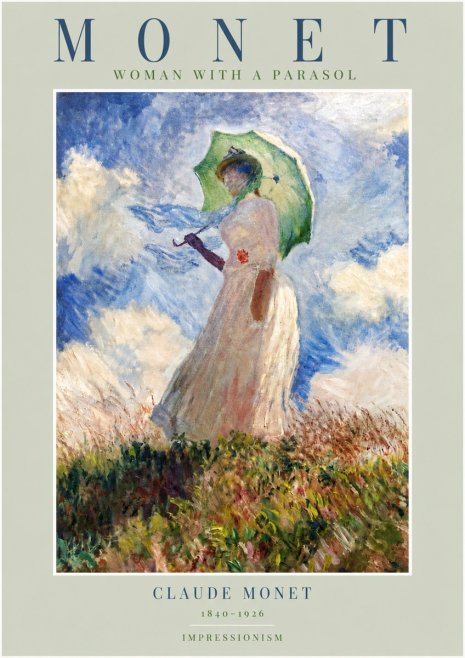 Monet Woman with a Parasol No4 - Poster