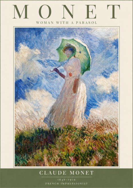 Monet Woman with a Parasol No6 - Poster