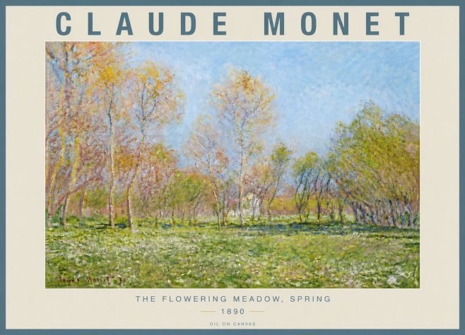Monet The Flowering Meadow, Spring No5 - Poster