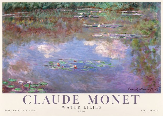 Monet Water Lilies VI No4 - Poster