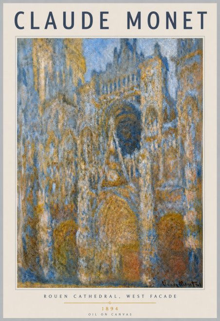 Monet Rouen Cathedral, West Facade No4 - Poster