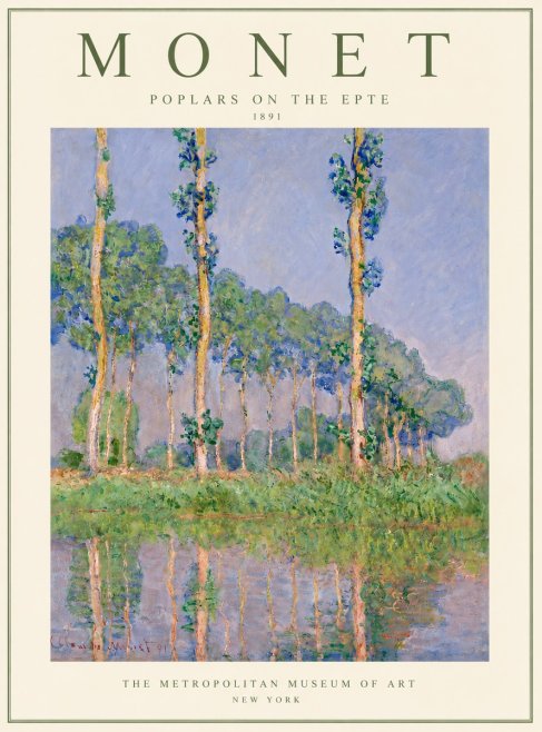 Monet Poplars on the Epte No4 - Poster