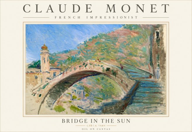 Monet Bridge in the Sun No3 - Poster