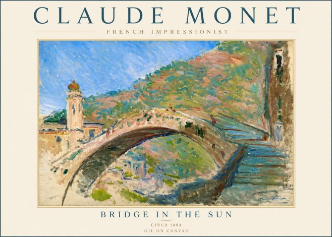 Monet Bridge in the Sun No6 - Poster