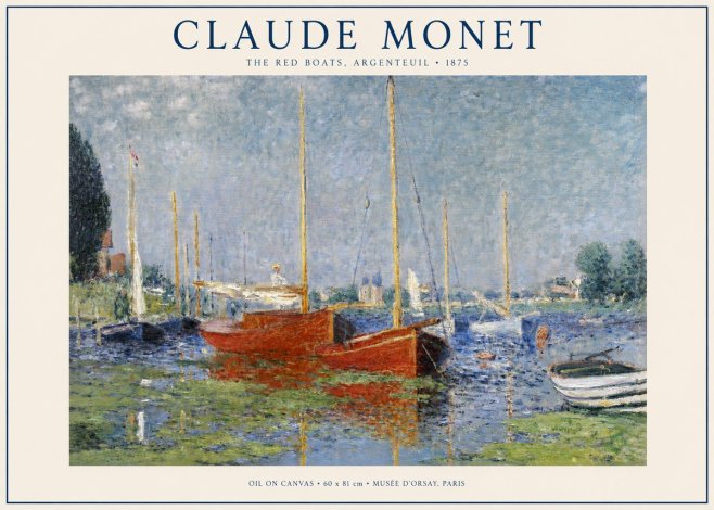Monet The Red Boats, Argenteuil No1 - Poster