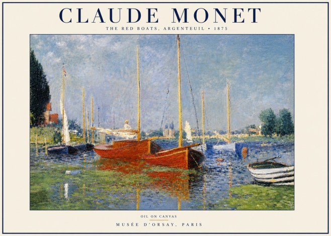 Monet The Red Boats, Argenteuil No5 - Poster