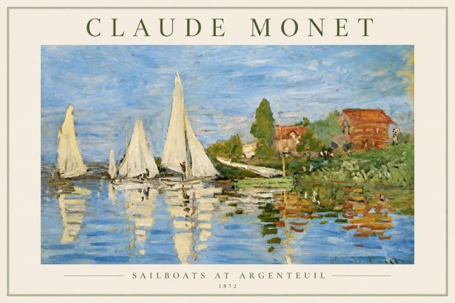 Monet Sailboats at Argenteuil No3 - Poster