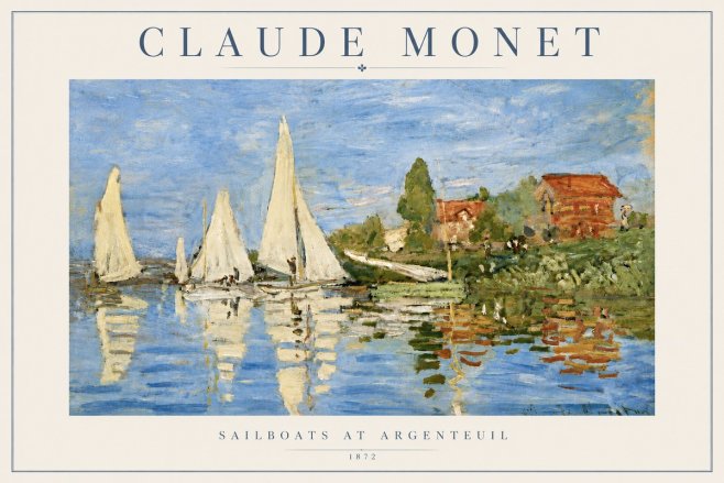 Monet Sailboats at Argenteuil No4 - Poster