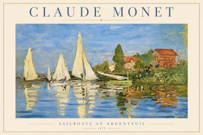 Monet Sailboats at Argenteuil No5 - Poster