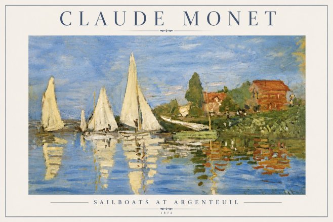 Monet Sailboats at Argenteuil No6 - Poster