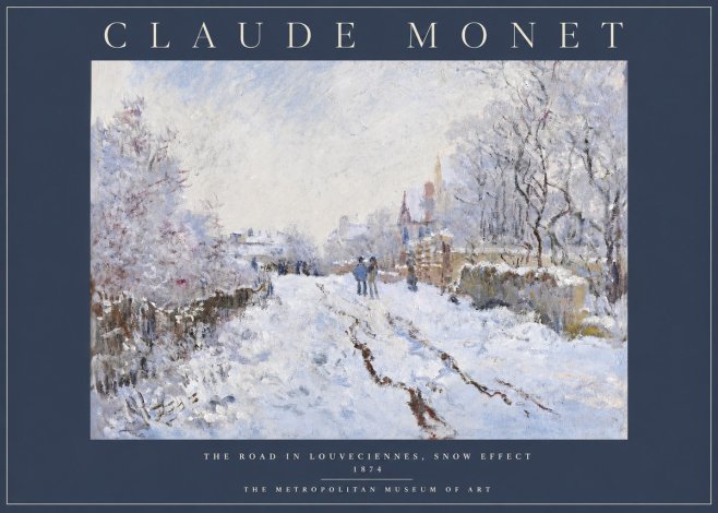 Monet The Road in Louveciennes, Snow Effect No2 - Poster