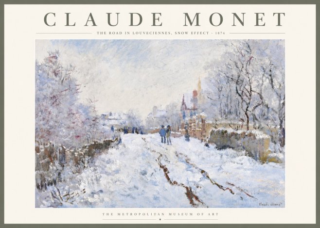 Monet The Road in Louveciennes, Snow Effect No5 - Poster