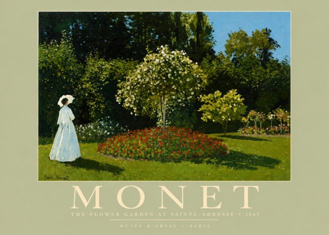 Monet The Flower Garden at Sainte-adresse No3 - Poster